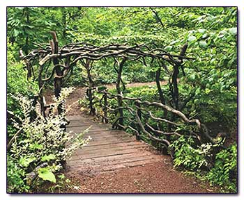 Деревянный мостик в природном стиле
